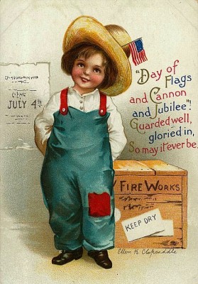 Vintage 4th of July Child Postcard